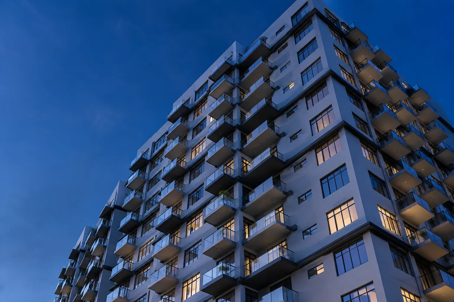 Planted balconies rising up the Opal Suites facade